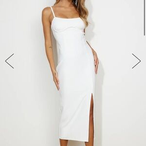 Hello Molly white midi dress